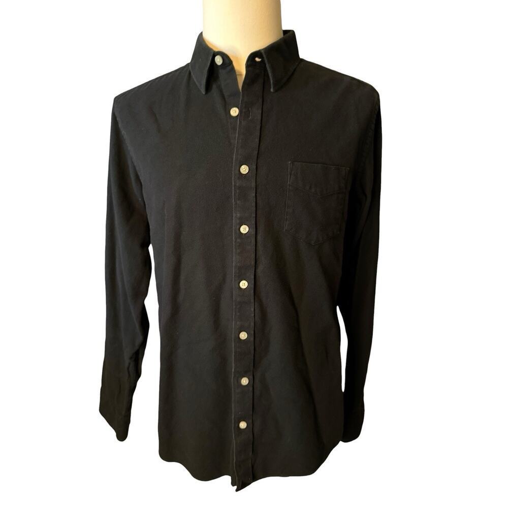 Untuckit Black Flannel Shirt Men's Large TALL SLIM